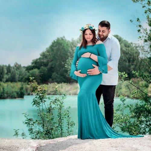 Schwangerschaftsshooting werdender Eltern an einem See fotografiert von Siebenschön Photography in Hamm